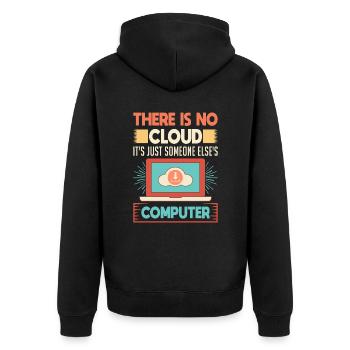 Cloud Computing Informatik Programmierung Dev - Unisex Premium Bio Zip Hoodie - Schwarz - Hinten - Nico (187cm)