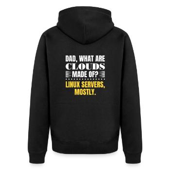Cloud Computing Informatik Programmierung Dev - Unisex Premium Bio Zip Hoodie - Schwarz - Hinten - Nico (187cm)