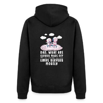 Cloud Computing Informatik Programmierung Dev - Unisex Premium Bio Zip Hoodie - Schwarz - Hinten - Nico (187cm)