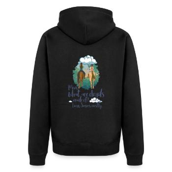 What Are Clouds Made Of - Linux Cloud Computing - Unisex Premium Bio Zip Hoodie - Schwarz - Hinten - Nico (187cm)