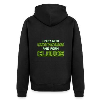 Cloud Computing Informatik Programmierung Dev - Unisex Premium Bio Zip Hoodie - Schwarz - Hinten - Nico (187cm)