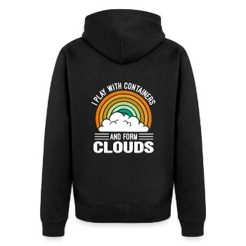 Cloud Computing Informatik Programmierung Dev - Unisex Premium Bio Zip Hoodie - Schwarz - Hinten - Nico (187cm)