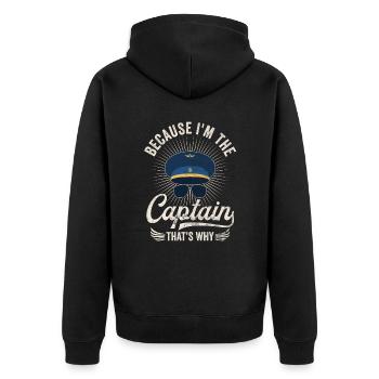 Parce que je suis le commandant de bord Pilot Flight Captain Flyer - Veste à capuche bio Premium Unisexe - noir - Dos - Nico (187cm)