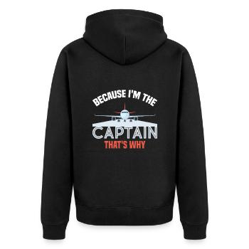 Parce que je suis le commandant de bord Pilot Flight Captain Flyer - Veste à capuche bio Premium Unisexe - noir - Dos - Nico (187cm)