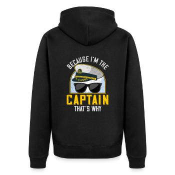Parce que je suis le commandant de bord Pilot Flight Captain Flyer - Veste à capuche bio Premium Unisexe - noir - Dos - Nico (187cm)