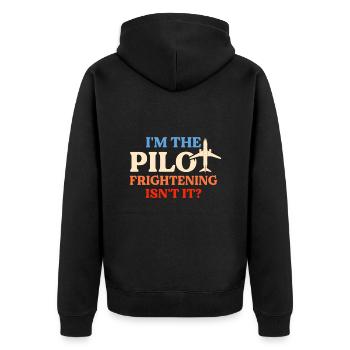I Am Pilot - Flight Captain Passenger Aircraft - Unisex Premium Organic Zip Hoodie - black - Back - Nico (187cm)