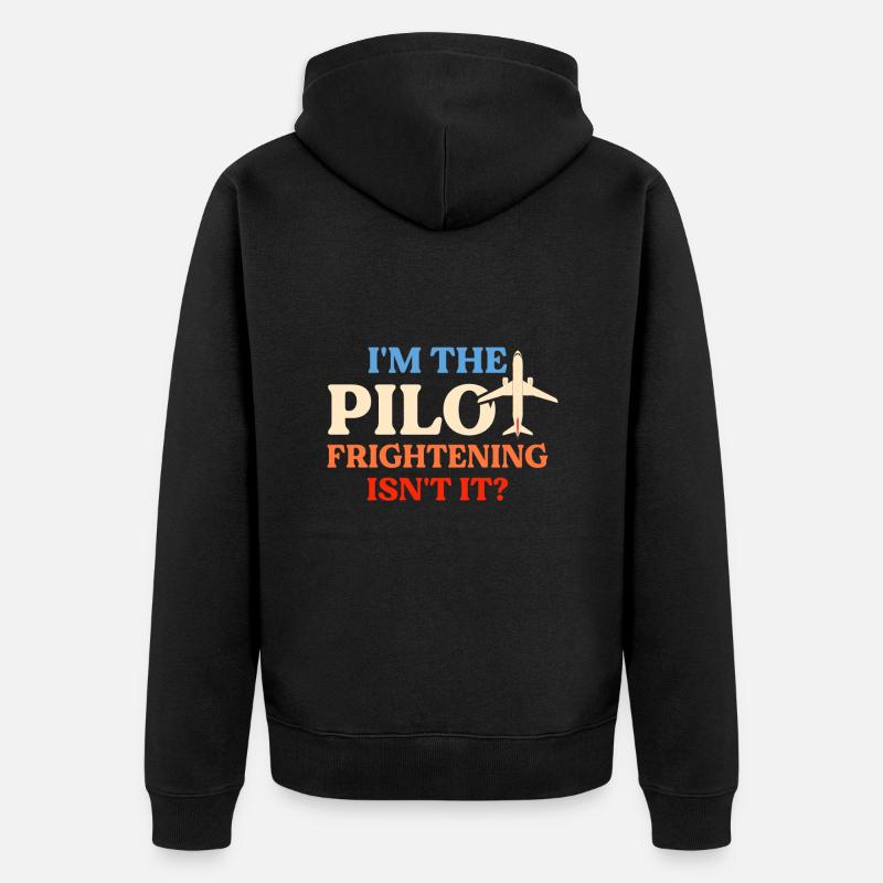 Ich Bin Pilot - Flugkaptiän Passagierflugzeug - Unisex Premium Bio Zip Hoodie - Schwarz