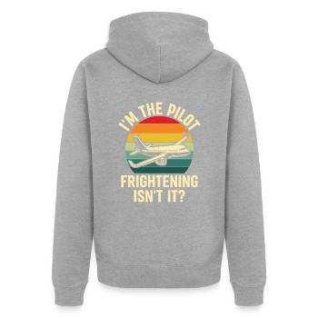 Ich Bin Pilot - Flugkaptiän Passagierflugzeug - Unisex Premium Bio Zip Hoodie - Grau meliert - Hinten - Nico (187cm)