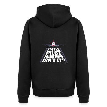 I Am Pilot - Flight Captain Passenger Aircraft - Unisex Premium Organic Zip Hoodie - black - Back - Nico (187cm)
