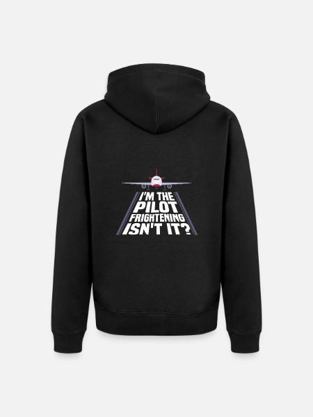 Ich Bin Pilot - Flugkaptiän Passagierflugzeug - Unisex Premium Bio Zip Hoodie - Schwarz