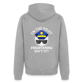 Ich Bin Pilot - Flugkaptiän Passagierflugzeug - Unisex Premium Bio Zip Hoodie - Grau meliert - Hinten - Nico (187cm)