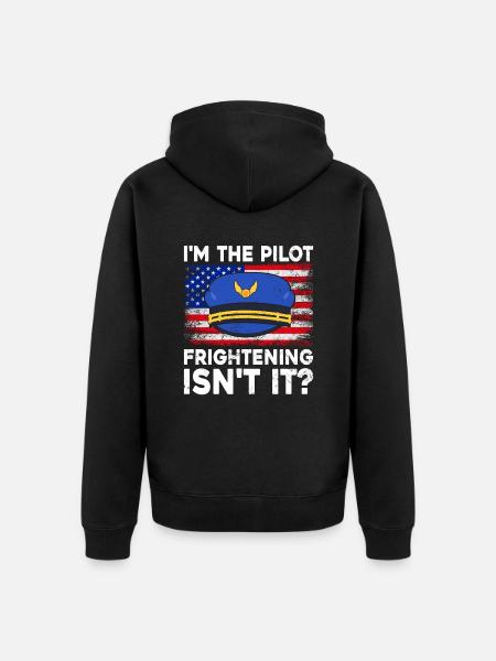 Ich Bin Pilot - Flugkaptiän Passagierflugzeug - Unisex Premium Bio Zip Hoodie - Schwarz