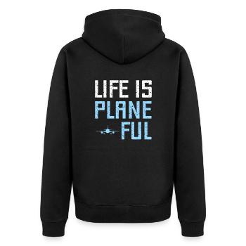 Pilote de ligne Aviation Vol Capitaine Jumbo Jet - Veste à capuche bio Premium Unisexe - noir - Dos - Nico (187cm)