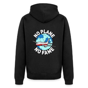 Airline Pilot Ohne Flugzeug Kein Ruhm Flieger - Unisex Premium Bio Zip Hoodie - Schwarz - Hinten - Nico (187cm)