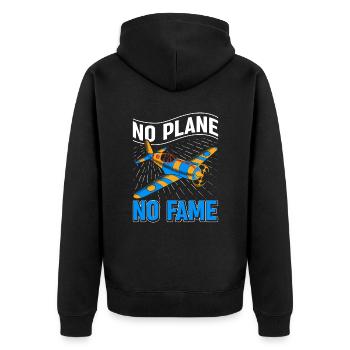 Airline Pilot Piloten Spruch Flugzeugpilot - Unisex Premium Bio Zip Hoodie - Schwarz - Hinten - Nico (187cm)