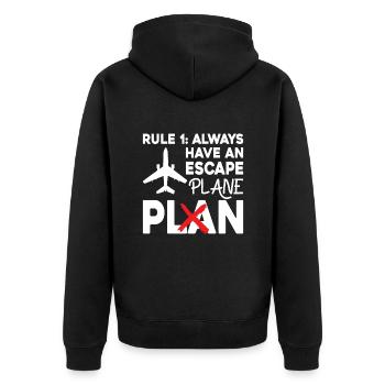 Pilote de ligne Pun Escape Pilote d’avion - Veste à capuche bio Premium Unisexe - noir - Dos - Nico (187cm)