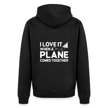 Pilote de ligne Pun Avion Aviation Pilote d’avion - Veste à capuche bio Premium Unisexe - noir - Dos - Nico (187cm)