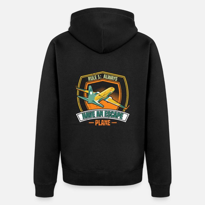 Fluggesellschaft Pilot Flugkapitän Spruch - Unisex Premium Bio Zip Hoodie - Schwarz