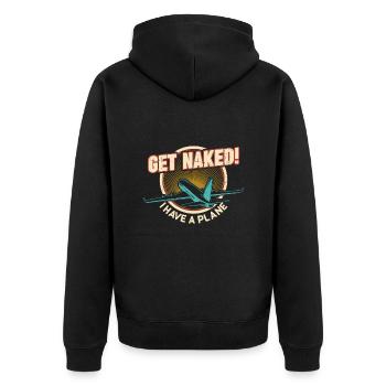 Airline Pilot Zitat Ich habe einen Flugzeugpiloten - Unisex Premium Bio Zip Hoodie - Schwarz - Hinten - Nico (187cm)