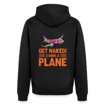 Airline Pilot Zitat Ich habe einen Flugzeugpiloten - Unisex Premium Bio Zip Hoodie - Schwarz - Hinten - Nico (187cm)