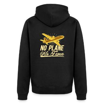 Airline Pilot Aviation Pun für Linienflug Piloten - Unisex Premium Bio Zip Hoodie - Schwarz - Hinten - Nico (187cm)