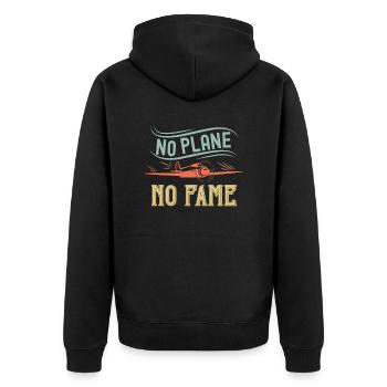 Airline Pilot Aviation Pun für Linienflug Piloten - Unisex Premium Bio Zip Hoodie - Schwarz - Hinten - Nico (187cm)
