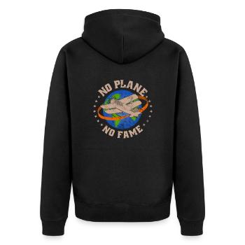 Airline Pilot Aviation Pun für Linienflug Piloten - Unisex Premium Bio Zip Hoodie - Schwarz - Hinten - Nico (187cm)