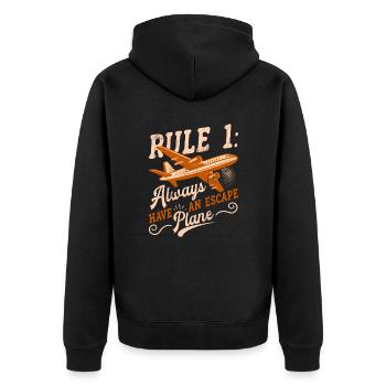 Jeu de mots d’aviation de pilote de ligne pour un pilote de compagnie - Veste à capuche bio Premium Unisexe - noir - Dos - Nico (187cm)