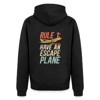Jeu de mots d’aviation de pilote de ligne pour un pilote de compagnie - Veste à capuche bio Premium Unisexe - noir - Dos - Nico (187cm)