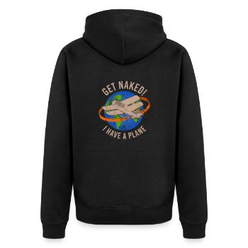 Airline Pilot Aviation Pun for a company pilot - Unisex Premium Organic Zip Hoodie - black - Back - Nico (187cm)