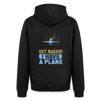Jeu de mots d’aviation de pilote de ligne pour un pilote de compagnie - Veste à capuche bio Premium Unisexe - noir - Dos - Nico (187cm)