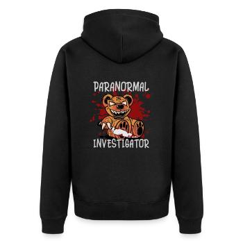 Ghost Hunting Paranormal Investigator - Unisex Premium Organic Zip Hoodie - black - Back - Nico (187cm)
