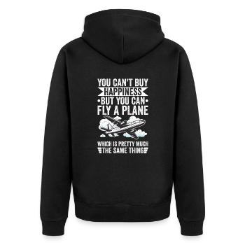 Professional Pilot Flight License Pilot - Unisex Premium Organic Zip Hoodie - black - Back - Nico (187cm)