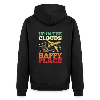 Professional Pilot Flight License Pilot - Unisex Premium Organic Zip Hoodie - black - Back - Nico (187cm)