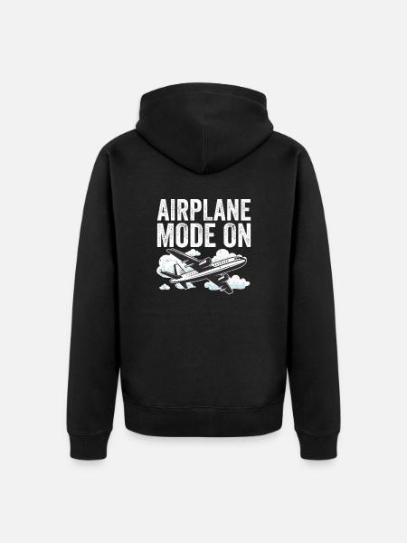 Retro-Flugzeugflugzeug Pilot Berufspiloten - Unisex Premium Bio Zip Hoodie - Schwarz