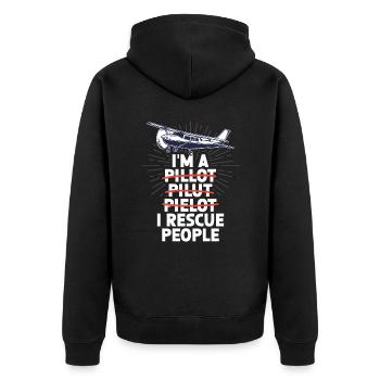 Erreur de pilote pour un pilote de recherche et de sauvetage - Veste à capuche bio Premium Unisexe - noir - Dos - Nico (187cm)