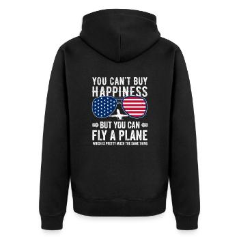 Airline Pilot Captain - Unisex Premium Organic Zip Hoodie - black - Back - Nico (187cm)
