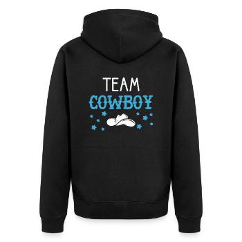 Team Cowboy Announcement Baby Shower - Veste à capuche bio Premium Unisexe - noir - Dos - Nico (187cm)