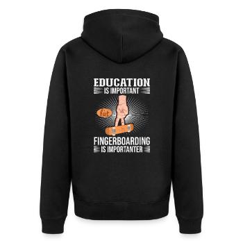 Fingerboard Finger Skateboarding Fingerboarding - Unisex Premium Bio Zip Hoodie - Schwarz - Hinten - Nico (187cm)