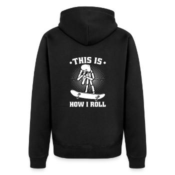 Fingerboard Finger Skateboarding Fingerboarding - Unisex Premium Bio Zip Hoodie - Schwarz - Hinten - Nico (187cm)