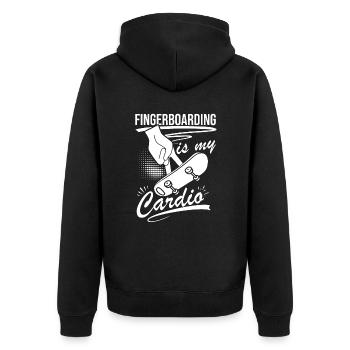 Fingerboard Finger Skateboarding Fingerboarding - Unisex Premium Bio Zip Hoodie - Schwarz - Hinten - Nico (187cm)
