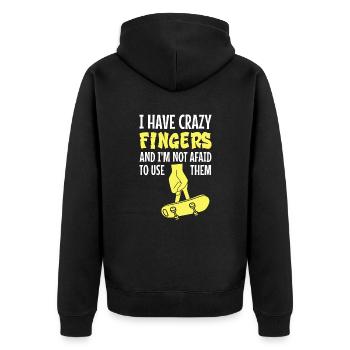 Fingerboard Finger Skateboarding Fingerboarding - Unisex Premium Bio Zip Hoodie - Schwarz - Hinten - Nico (187cm)
