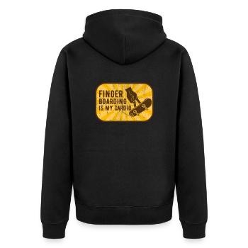 Fingerboard Finger Skateboarding Fingerboarding - Unisex Premium Bio Zip Hoodie - Schwarz - Hinten - Nico (187cm)