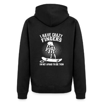 Fingerboard Finger Skateboarding Fingerboarding - Unisex Premium Bio Zip Hoodie - Schwarz - Hinten - Nico (187cm)