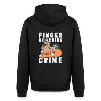 Fingerboard Finger Skateboarding Fingerboarding - Unisex Premium Bio Zip Hoodie - Schwarz - Hinten - Nico (187cm)