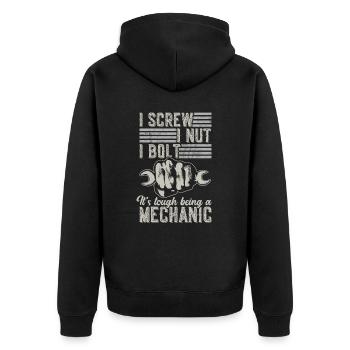 C’est difficile d’être mécanicien - Veste à capuche bio Premium Unisexe - noir - Dos - Nico (187cm)