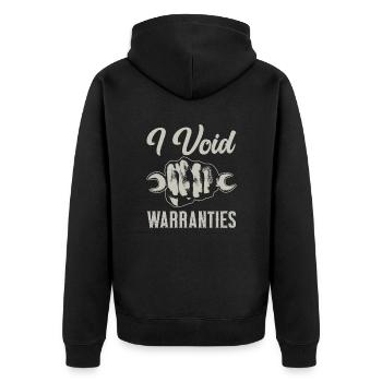 I Void Warranties Kfz Mechaniker LKW Mechatroniker - Unisex Premium Bio Zip Hoodie - Schwarz - Hinten - Nico (187cm)