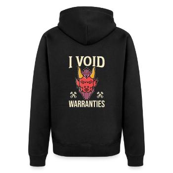 I Void Warranties Kfz Mechaniker LKW Mechatroniker - Unisex Premium Bio Zip Hoodie - Schwarz - Hinten - Nico (187cm)