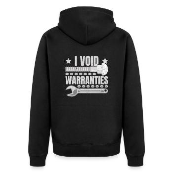I Void Warranties Kfz Mechaniker LKW Mechatroniker - Unisex Premium Bio Zip Hoodie - Schwarz - Hinten - Nico (187cm)