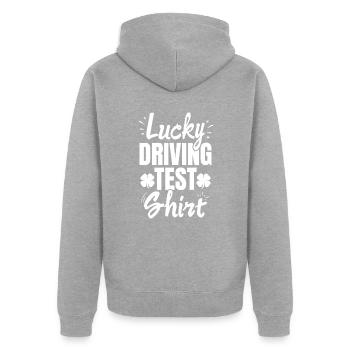 Driving test - Driving test Driving licence - Unisex Premium Organic Zip Hoodie - heather grey - Back - Nico (187cm)